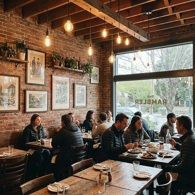 Warm dining room interior on College Avenue, Rockridge Oakland